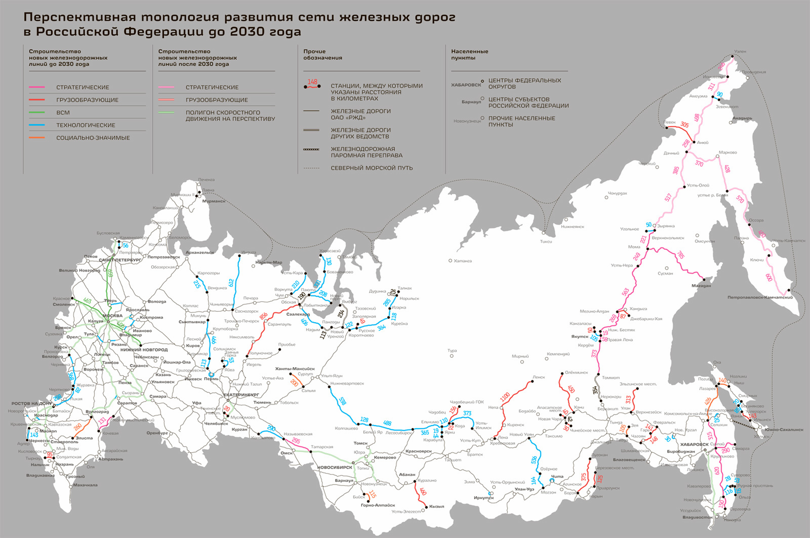 Карта новых железных дорог. Схема железной дороги России на карте. Карта железных дорог России 2030. Схема развития железных дорог России до 2030. Перспективная топология развития железных дорог России до 2030 года.